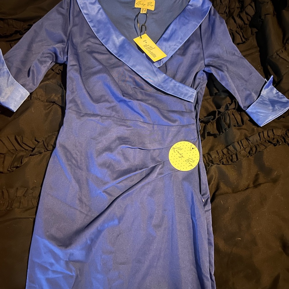 Lindy Bop Royal Blue Vintage Asymmetrical Dress